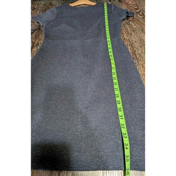 NWOT Banana Republic Dark Navy Blue Herringbone Stretch Sheath Dress 8 Office 93 - Picture 7 of 7